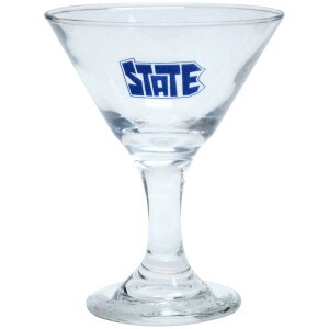 mini martini glass with State printed inside PA state outline